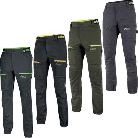 Pantalones de trabajo elásticos U-Power Harmony - M - Verde