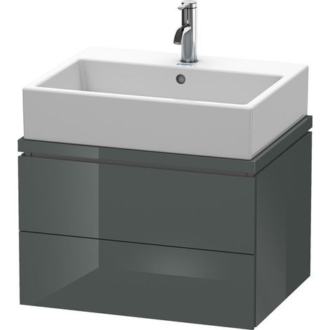 Meuble sous-vasque L-CUBE 620x477x400mm Gris Doloaveci brillant