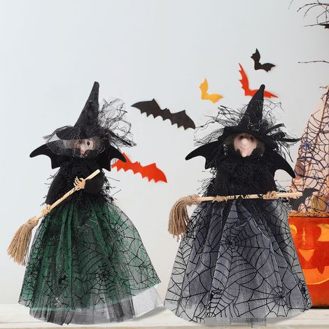 (2 pièces par paquet) (Dimensions de l'emballage : 17 x 10 x 5 cm, Matière : gaze et paillettes) Figurine décorative de table en forme d'étoile pour sapin de Noël (noire) (1/5)