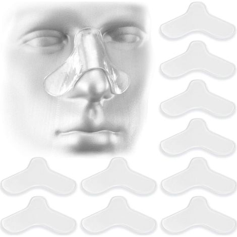 Lot de 10 coussinets nasaux CPAP - Rembourrage confort pour masque apnée du sommeil - Coussins CPAP réglables et découpables - Accessoires compatibles avec la plupart des masques de ventilation CPAP (1/4)