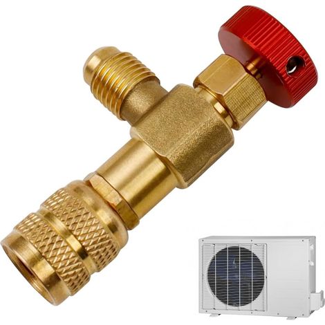 1 - Adaptateur De Valve - Soupape De Sécurité - Contrôle Du Débit De Réfrigérant - Pour Systèmes De Climatisation - Laiton - 1/4"-5/16" (1/5)