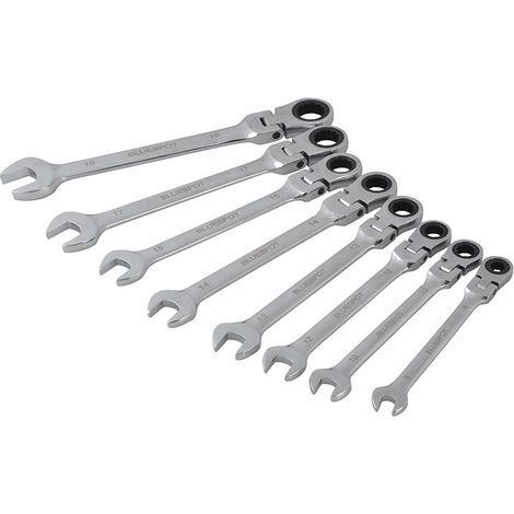 BlueSpot Tools 04300 Flexible Head Ratchet Set, 8 Piece B/S04300