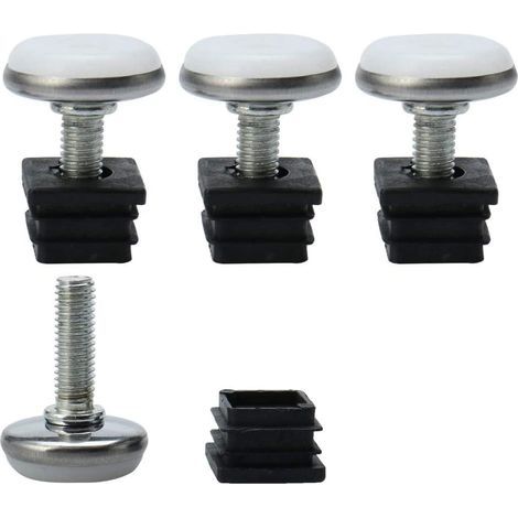4Pcs Pieds de meuble Réglables Pied Nivellement Patin Jambe Pied Table Chaise 20 x 20mm Carré Tube Insert (1/5)