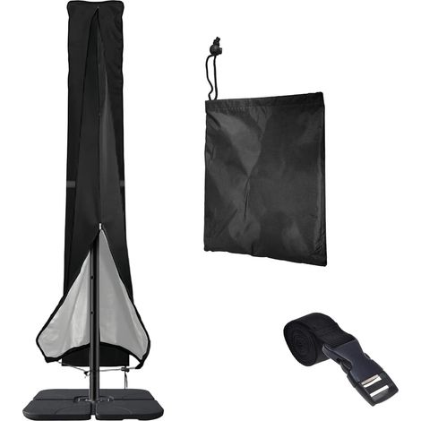 Housse de protection pour parasol déporté 240 x 57 cm – Housse de protection imperméable, indéchirable et respirante en Oxford 210D – Pour parasol rond/parasol de jardin dans le jardin, la (1/5)