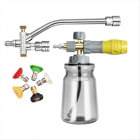 Foam-Cannon with 5 Sprayer Nozzles, Foam-Cannon Dual Connector Accessory,1/4 Inch Qu (1/5)