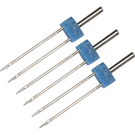 Set applicabile di 3 aghi doppi in acciaio inossidabile da 4 mm, accessori per macchine da cucire per infilare e lavorare all'uncinetto