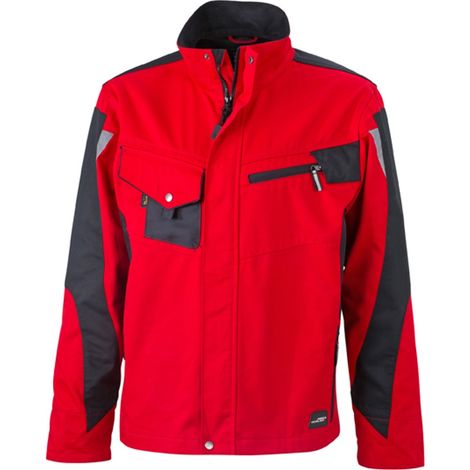 James & Nicholson Arbeitsjacke JN821 Gr. S rot/schwarz (1/3)