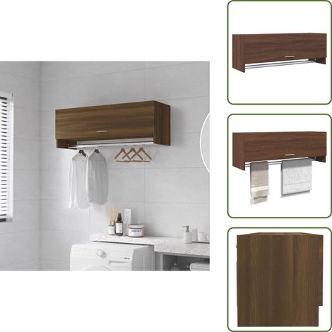 Kleiderschrank Braun Eichen-Optik 100x32,5x35 cm Holzwerkstoff - Kleiderschrank - Kleiderschrank Braun - Holzschrank - Wohnzimmer Schrank - Schlafzimmer Möbel (1/5)