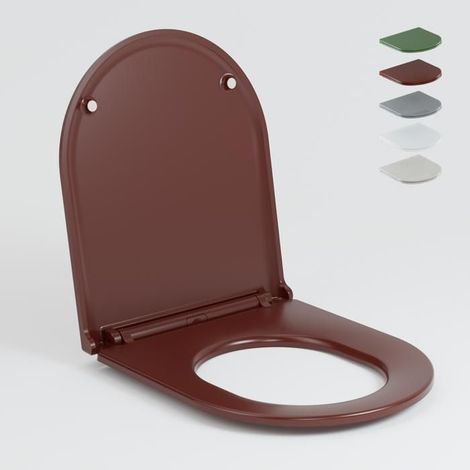 AquaWise Abattant WC Duroplast Fermeture Douce Matériau Résistant Montage Facile Couvercle Ergonomique Rouge carmin (1/5)
