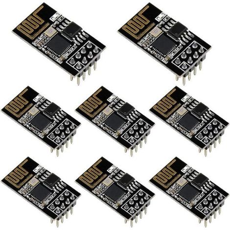 8 Pièces ESP8266 ESP-01S sans Fil WLAN WiFi Module Émetteur-Récepteur Série avec 1MB SPI Flash Compatible avec Arduino IDE (1/4)