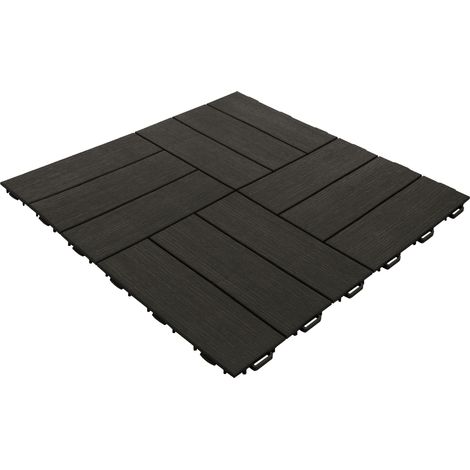 piastrella da esterno autoagganciante in polipropilene simil-legno marrone 563x563x13 mm (1/5)