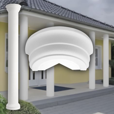 Säulen und Halbsäulen Fassade rund Set Auswahl 405mm LC103: Halbrund, Kapitell