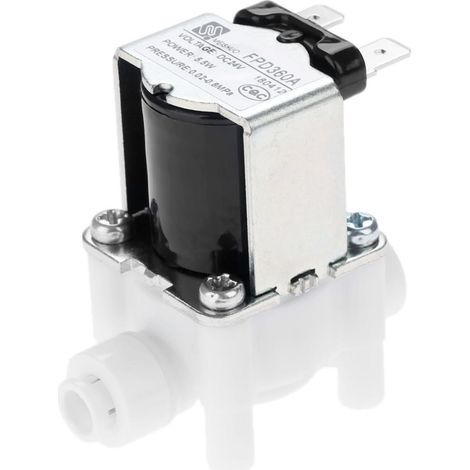 1PC Vanne électromagnétique pour l'Eau, Vanne magnétique, Valve à eau électrique AC 24V DC Électrovanne 1/4" Tuyau Connexion pour RO Osmose inverse Pure Système RO contrôleur (1/5)