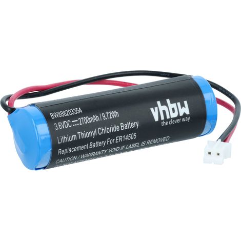 vhbw Batterie kompatibel mit Dräger Pac 6x00, 8x00 Gaswarngerät, Eingasmessgerät (2700mAh, 3,6V, Li-SOCl2)