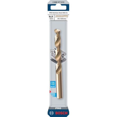 Bosch PRO Spiralbohrer Stainless Steel HSS-Co, 9,5 x 81 x 125 mm