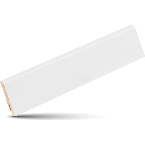 KGM Sockelleiste Modern abgeschrägt weiß Massivholz 16x58mm 2,4m
