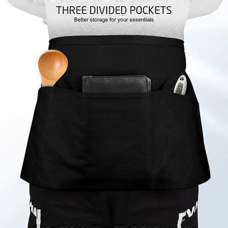 Tablier à poches, tablier de serveuse/chef imperméable, 3 tabliers de cuisine, de salle à manger et de bar personnalisés pour enfants ( ) (1/2)