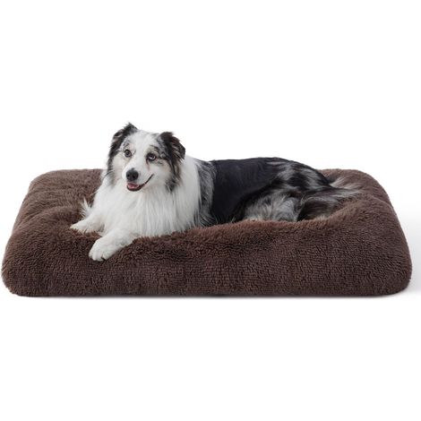 XL Matelas Caisse Chien Lavable, Duveteux 104x69cm Brun (1/5)