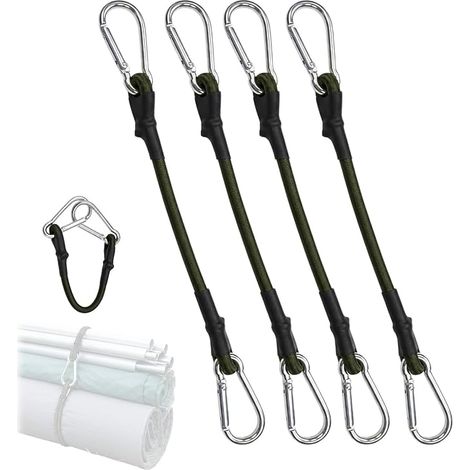 Sangles élastiques 4pcs 30cm, avec mousquetons Latex (1/5)