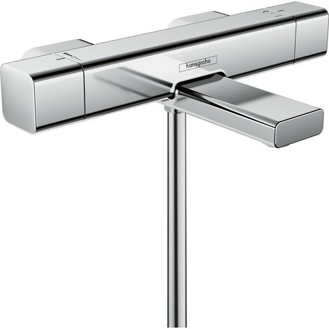 Hansgrohe – Mitigeur thermostatique bain/douche chromé Ecostat E – Bec haut pour vasques libres – Débit EcoSmart 5 l/min – Sécurité enfants (1/10)