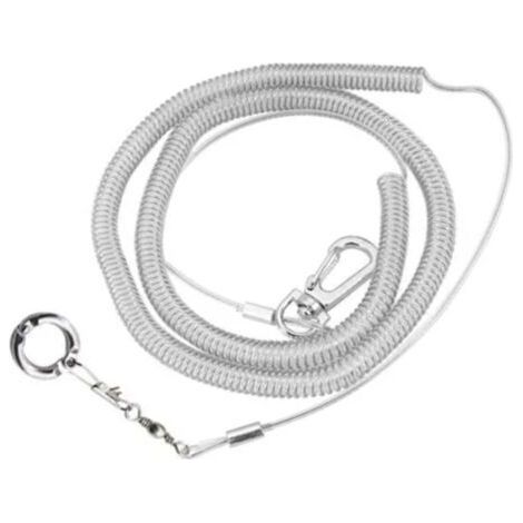 FENOPLASTICACorde volante pour perroquet, 3 m + anneau n° 6 pieds, ultra légère, anti-morsure, portable, pour entraînement au vol des oiseaux, chaîne pour pied de perroquet, fournitures pour oiseaux d (1/5)