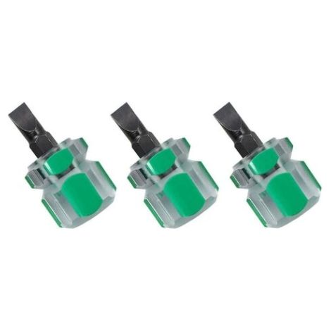 Tournevis court 3 pièces mini tournevis plat tournevis tête de radis manche transparent vis 23.6cm vert
