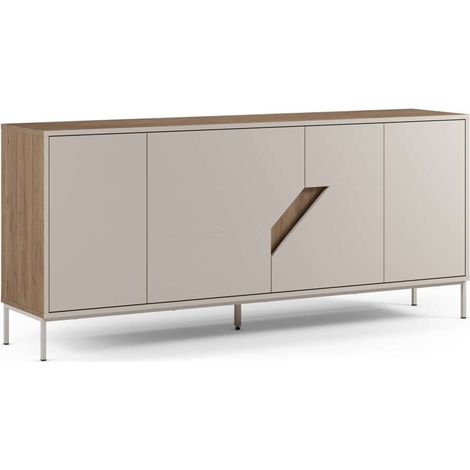 Aparador 4 puertas mod-Rómulo acabado crema/roble sepet, 180cm(ancho) 80cm(alto) 40m(largo). (1/5)