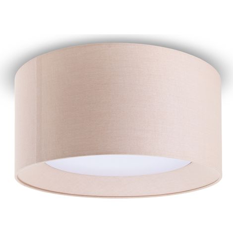 Paco Home Lámpara Techo Mesa Comedor Salón Moderna Oficina Redonda Pantalla Tela E27 Beige, Ø45cm
