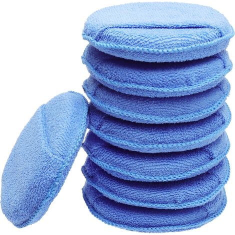 8 Wax Application Pads - Microfiber - Blue - 13 cm (1/5)