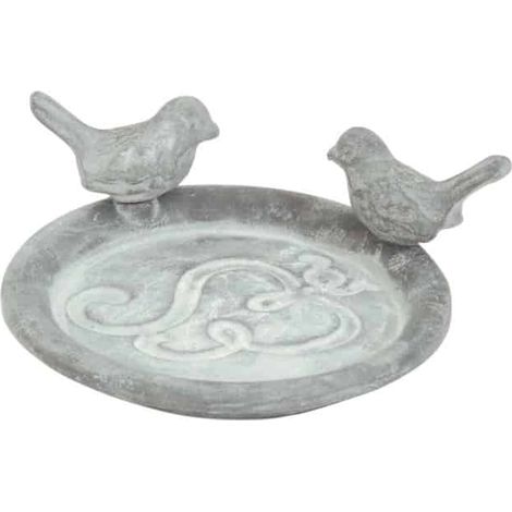 Soucoupe pour pot avec oiseaux gris (1/4)