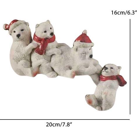 Set mit 4 Eisbären, Weihnachtstürdekoration für Partys, festliche Dekorationstasche. (1/5)