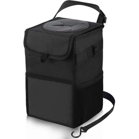 Cubo de basura impermeable para coche, incluye bolsas de basura con tapa (1/4)