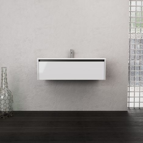 Inda - Mobile bagno L.100 con lavabo opaco / Bianco lucido 1