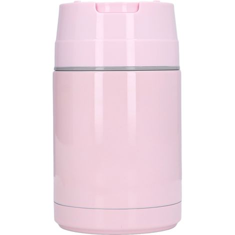 Bocal alimentaire isolé en acier inoxydable 304, 1000ml, rose, anti-fuite, antidérapant, portable, avec cuillère, pour extérieur (1/5)