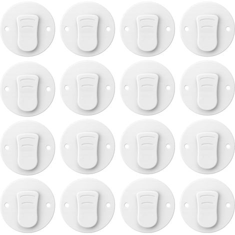 12 Pièces Protection Anti-Éclaboussures Rideaux Auto-Agrippons, Clips de Rideaux Autocollants, sans Perçage de Rideau de Douche Clips pour Douche à Suspendre Camper, Blancs (1/5)