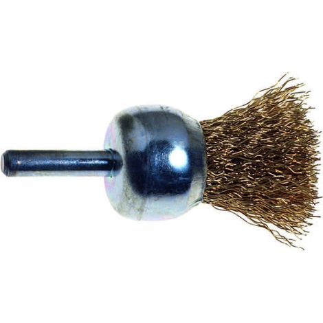 Spazzole a pennello con fili acciaio - Misure: Ø mm 25 codolo mm 6 per trapano PG 478.00 - 5 bl