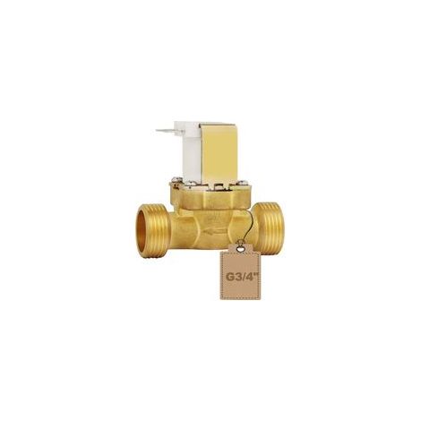 Electrovanne DC 12V Robinet d'Eau G3/4" N/C Normale Fermée, Contrôle Débit en Laiton pour Applications Industrielles