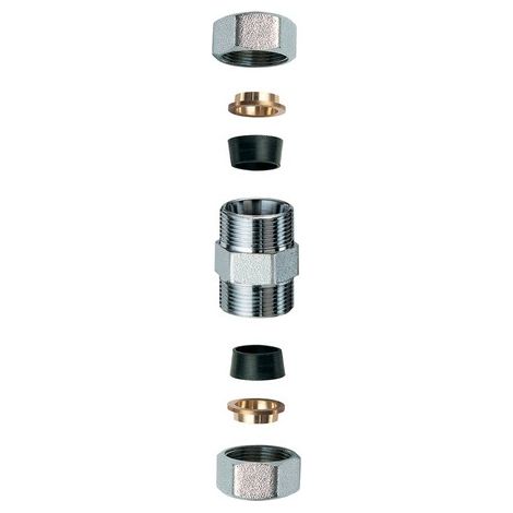 NIPLEX DOPPIO CROMATO C/MONOCONO IN GOMMA PER RAME 1/2" x 18