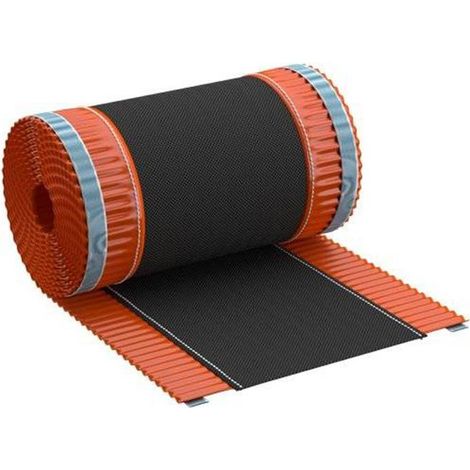 Closoir de faîtage souple polyester – 390 mm x 5 ml – Finition rouge avec filet spécial polyester noir – Étanche et traité anti-UV – Artisanmat (1/2)