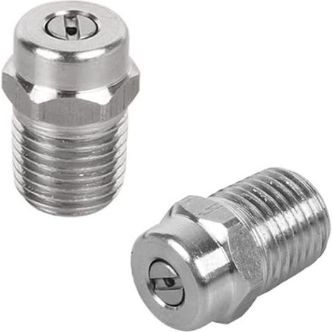 Buse jet haute pression inoxydable, raccord 1/4 NPT 6,35 mm, accessoire nettoyeur pression, embout robuste pour lance, pulvérisation puissante, pièce détachée universelle. (1/3)