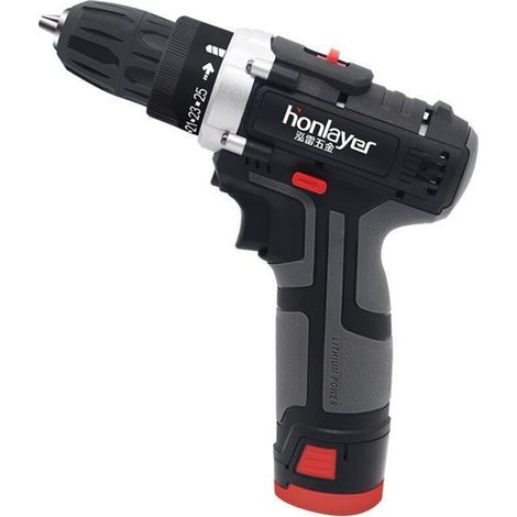 Perceuse visseuse sans fil, 1200 tr/min, mandrin en métal 10 mm, indicateur LED, perceuse visseuse pour projets de bricolage