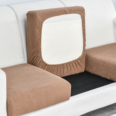 Funda de cojín para sofá,Funda de cojín gruesa para sofá,Parte inferior elástica,Lavable a máquina (Tamaño: 1 asiento,Largo (65-95 cm)) (1/5)