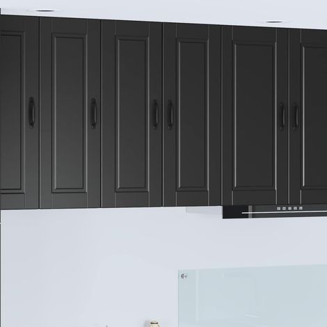 Küchenschrank mit Regal Schwarz 30 x 31 x 80 cm Holzwerkstoff