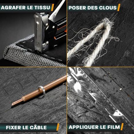 Agrafeuse Manuelle Set Agrafeuse Professionnelle 3 en 1 pour Bois et Tissu Agrafeuse Murale Bois et Tissus d'Ameublement Staple Gun (1/5)