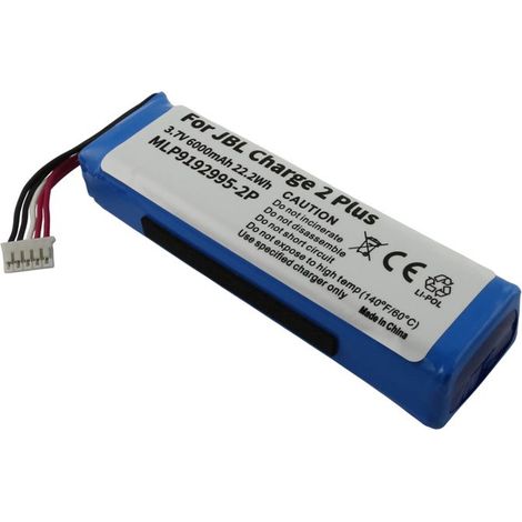 Batterie de Remplacement pour JBL Charge 2 Plus Li-Polymer 3,7V 6000mAh 22,2Wh