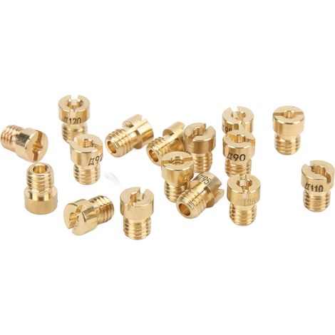 Lotto di 16 getti principali per carburatore – in metallo – PWK Keihin OKO CVK – scooter ATV kart cinesi 125cc 150cc