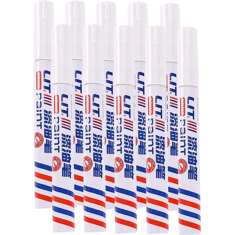 Marqueur de peinture permanent, étanche, usage multi-surface, 10 blanc (1/2)