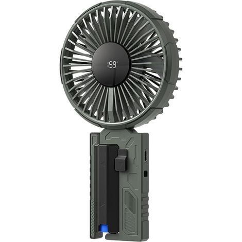 Ventilateur portable sans fil – 10 niveaux de puissance, batterie 1800 mAh, écran LED, recharge USB-C – gris (1/5)