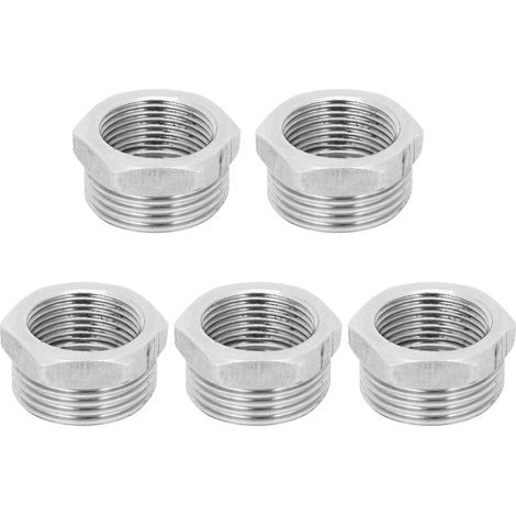 1 Raccord réducteur, filetage mâle 1 pouce NPT, filetage femelle 3/4 pouce NPT, acier inoxydable, pour tuyauterie (1/5)