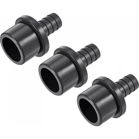 sourcing map PVC Tuyau Raccord 16mm Barbelé x 32mm Od Spigot Noir 3pcs (1/5)